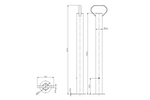 Suport fix KNOTT KK12581 pentru remorcă de 150 kg 48 mm 600 mm