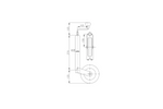 Roată jockey cu clemă din fontă WINTERHOFF ST48-200V+KLE48-G 150kg 48mm 505-725mm
