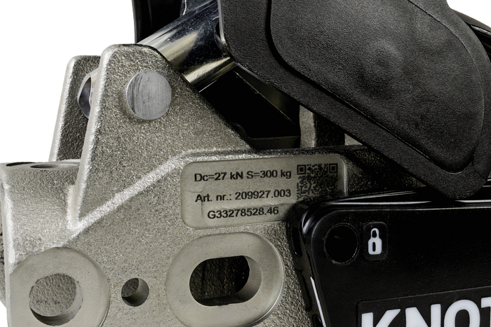 Cârlig cu bilă KNOTT KS30 cu stabilizator pentru o remorcă de 3000 kg cu bară de tracțiune tubulară de 50 mm