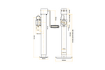 Suport extensibil cu adaptor UNITRAILER TJ5001+TJ5002A pentru remorcă platformă de 1300 kg 364-614 mm