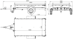 Remorcă cu o singură axă pe arcuri 230x125 UNITRAILER GARDEN 230/R KIPP cu laterale BIS și capac din aluminiu