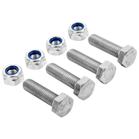 Set de 4x șuruburi hexagonale M8x30 și 4x piulițe autoblocante M8, șurub MARCOPOL clasa 5.8 DIN933
