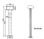 Suport fix WINTERHOFF RSR48-600 pentru remorcă platformă de 150 kg, 48 mm, 600 mm