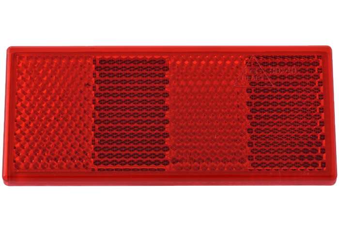Reflector roșu 90x40 mm cu bandă autoadezivă