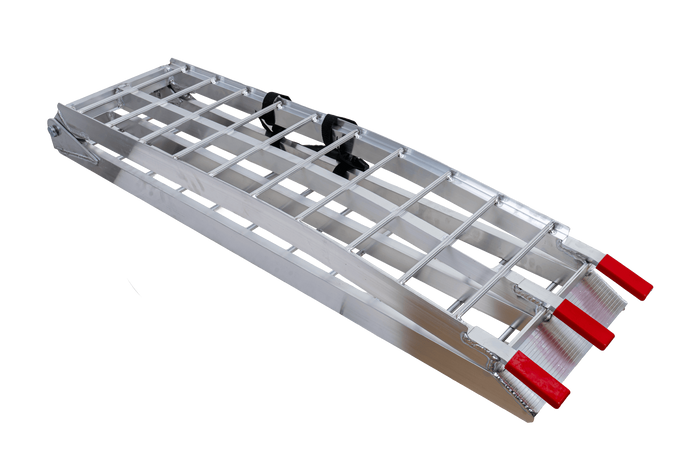 Rampe pliabile UNITRAILER ALR002 rampe din aluminiu pentru remorci 221cm 680kg cu centură, set de 2
