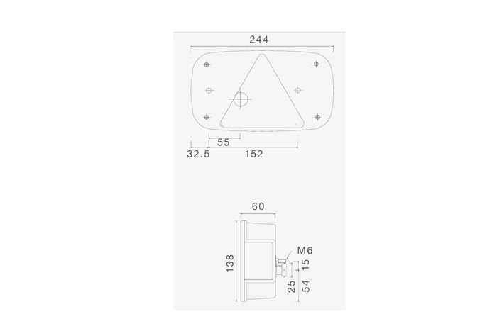 Lampă spate ASPÖCK MULTIPOINT III cu baionetă, 5 pini, 6 funcții, stânga