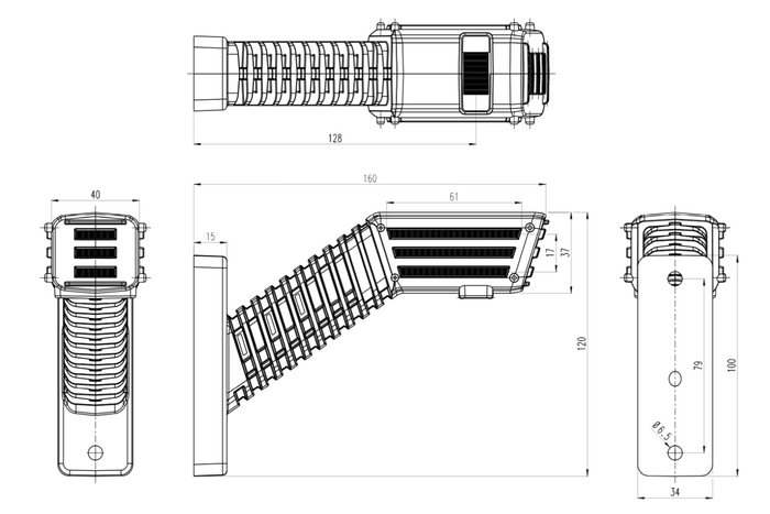 Lampă de poziție dreapta WAŚ 2554P W297.4.1 SPOT LED pe braț