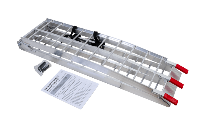 Rampe pliabile UNITRAILER ALR002 rampe din aluminiu pentru remorci 221cm 680kg cu centură, set de 2