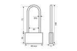 Lacăt din alamă 50mm LAMP BASIC XL, diametru ureche 30mm