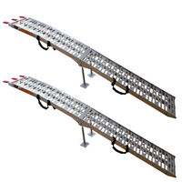 Rampe pliabile UNITRAILER ALR003 rampe din aluminiu pentru remorci 221cm 680kg cu centură și suport, set de 2
